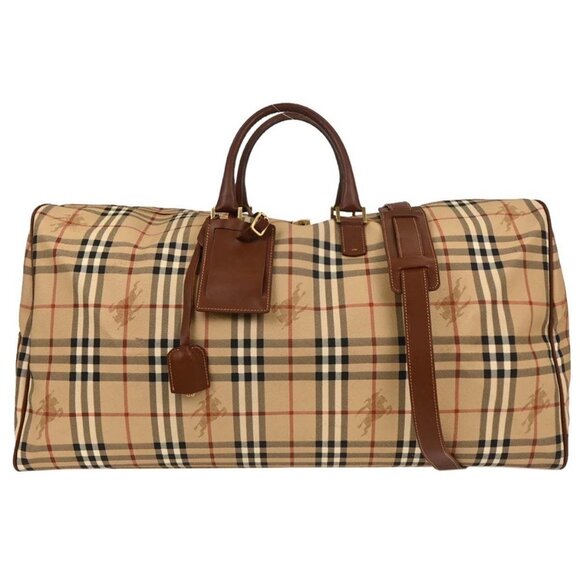 Burberry Beige PVC House Check Duffle 2way Handbag 166590 - Picture 1 of 9